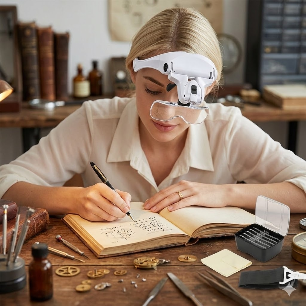 Electronics Repair Glasses - Hands Free Headband Magnifier with LED