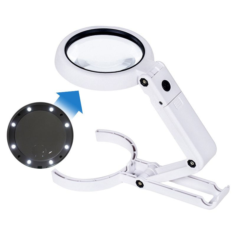 Electronics Repair Glasses - Portable Handheld Magnifying Glass with LED
