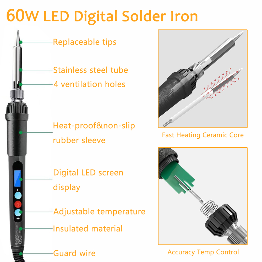 Heat Insert Nut Iron Tip Hot M – обзор и цена Electronics Repair Kit With Soldering Iron
