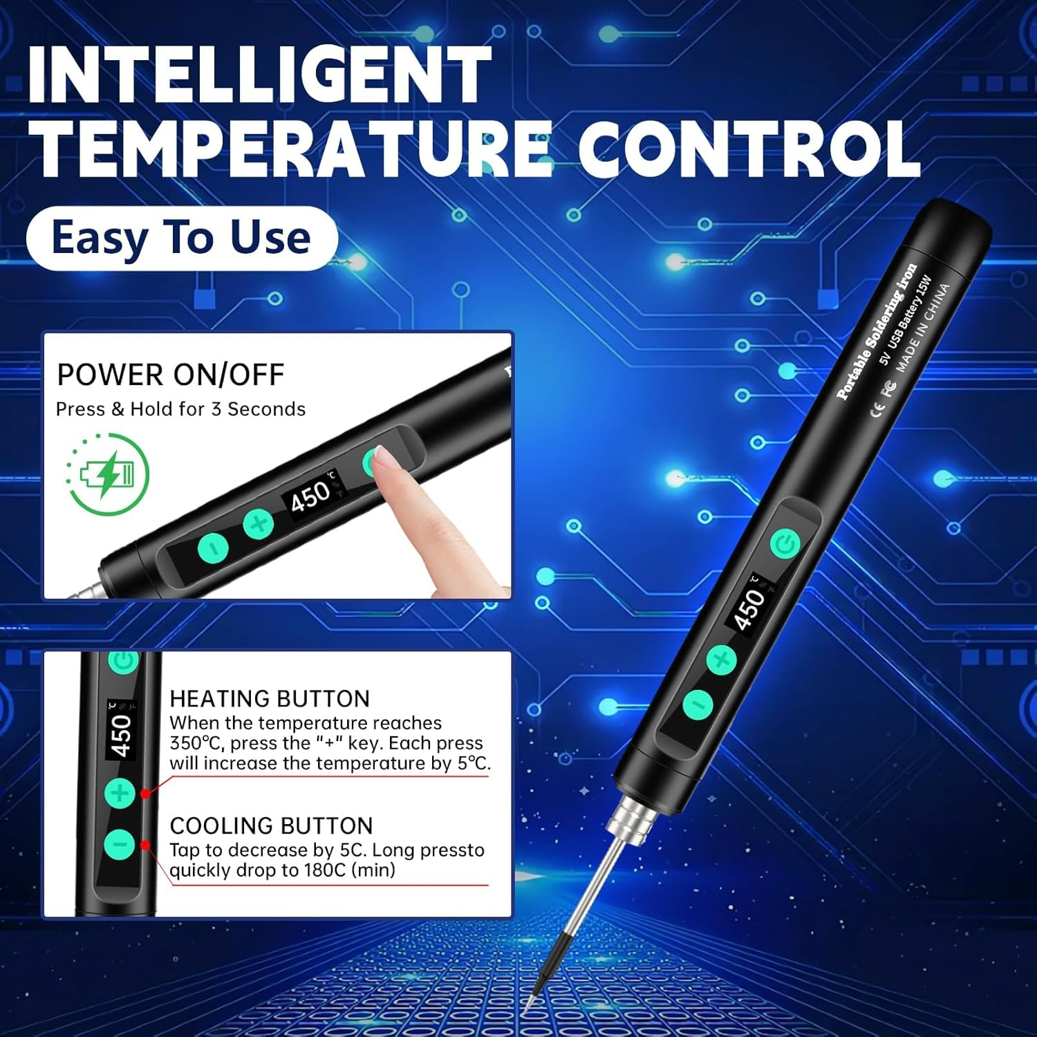 USB Rechargeable Digital Solde – обзор и цена Electronics Repair Kit With Soldering Iron