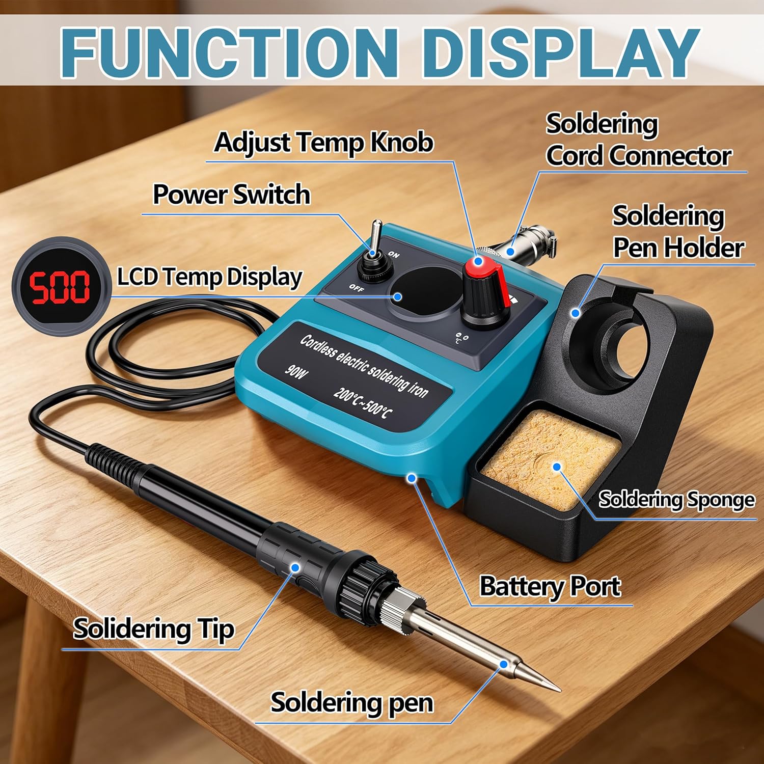 90W LED Digital Cordless Solde – обзор и цена Electronics Repair Kit With Soldering Iron